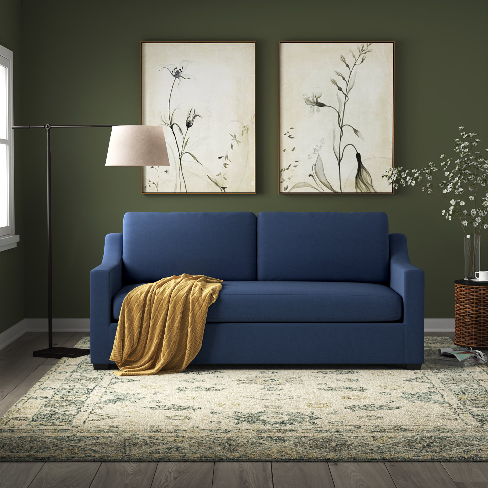 Cranbrook 88'' Upholstered Sofa, Canvas Navy Sunbrella® Canvas