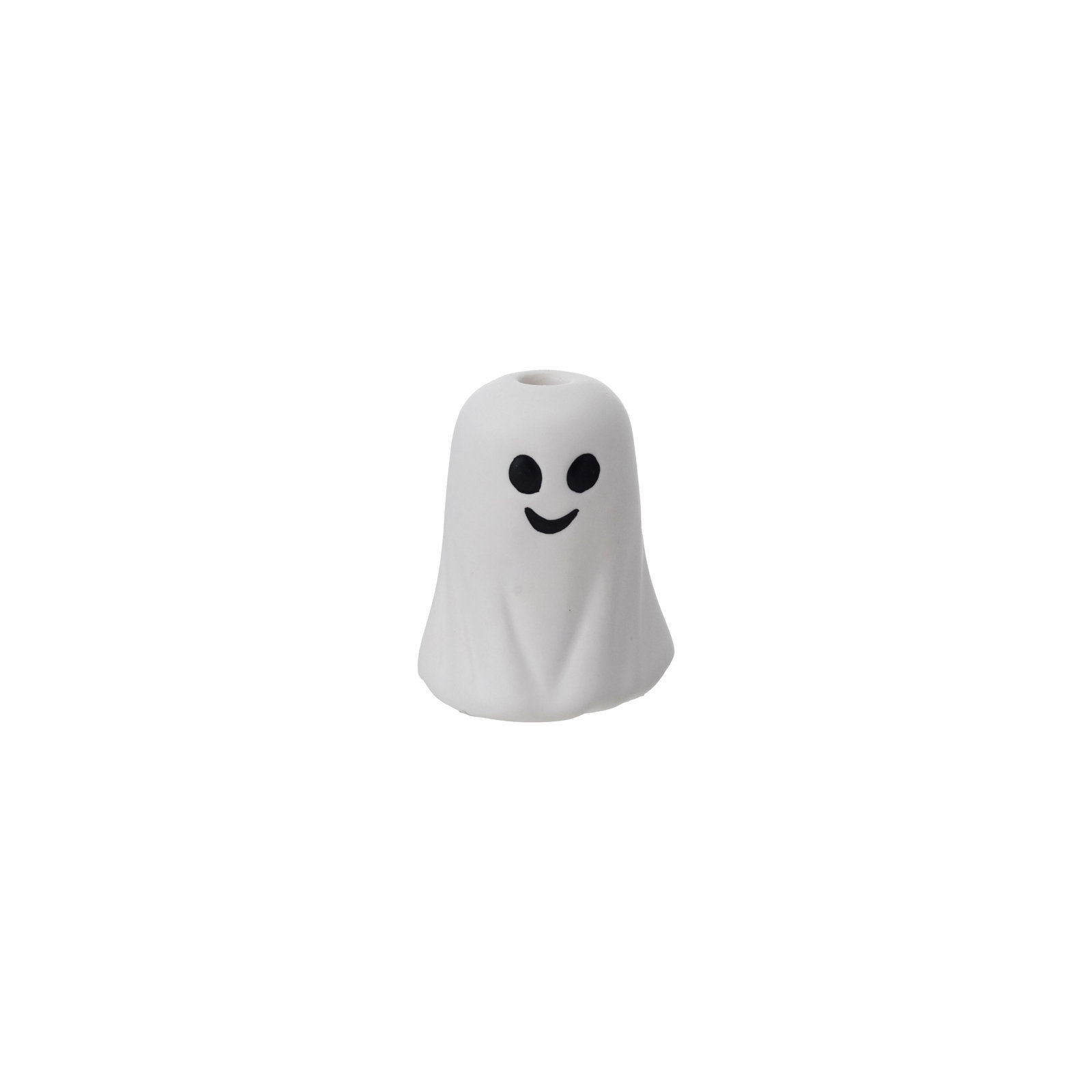 Tall Stoneware Ghost Shaped Taper Holder, 2.38" H x 2" W x 2.25" D
