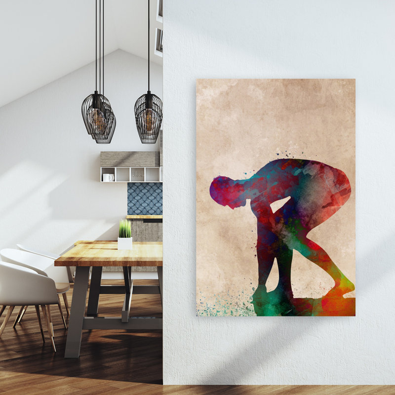 Vibrant Athlete Start Contemporary Dolphin Wall Art Print 1 Piece Wrapped Canvas Wall Art, 152.4cm H x 101.6cm W