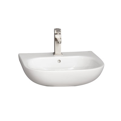 Barclay 17.75'' White Vitreous China U-Shaped Bathroom Sink with Overflow