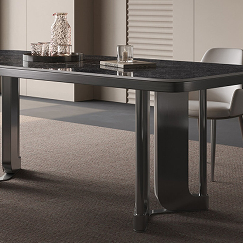 Ensembles de table luxueux de style italien, H 29,53 po x L 70,87 po x l 35,43 po, Noir, noir, noir, noir