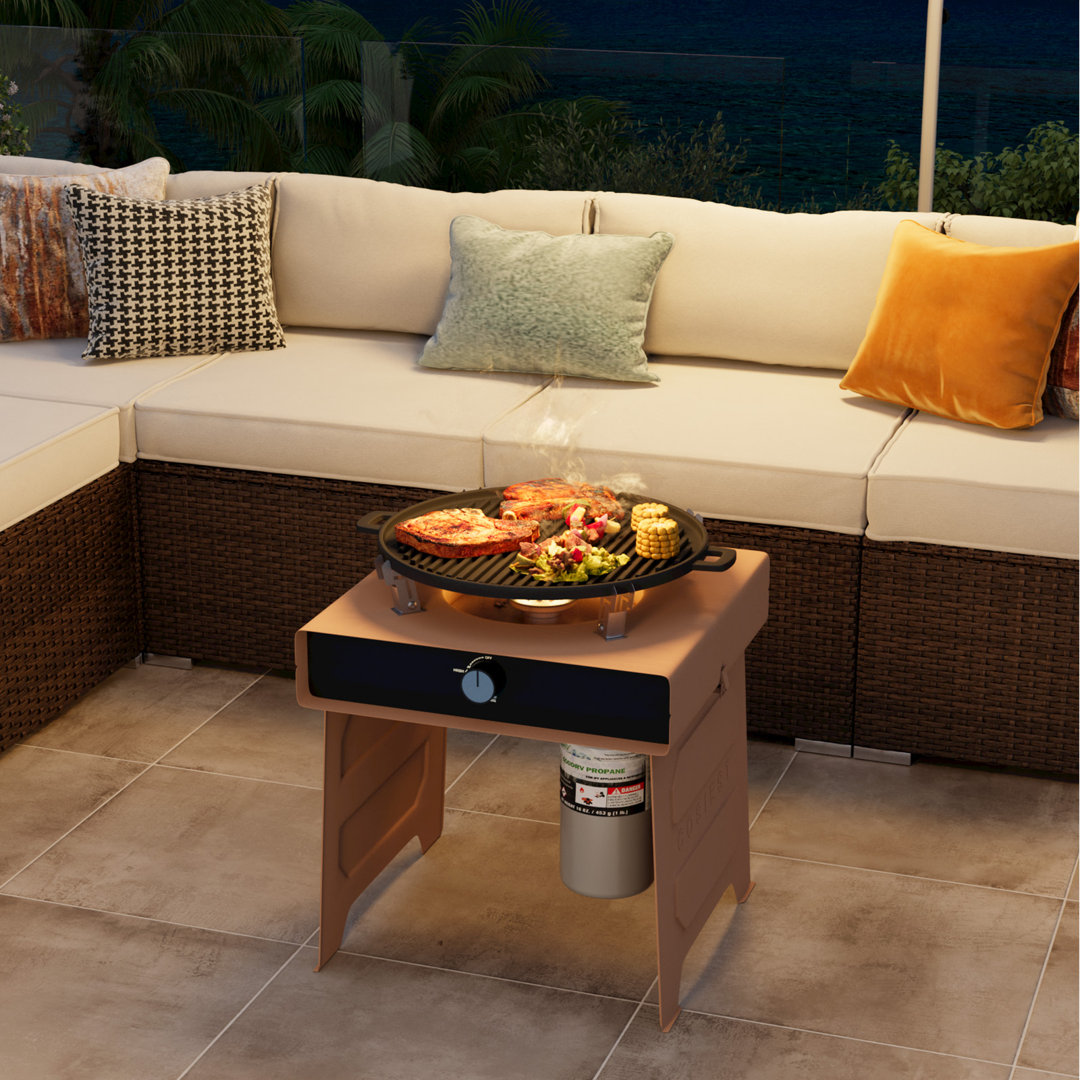 Reinmar Square Stainless Steel Propane Smokeless Fire Pit Table Arlmont & Co.