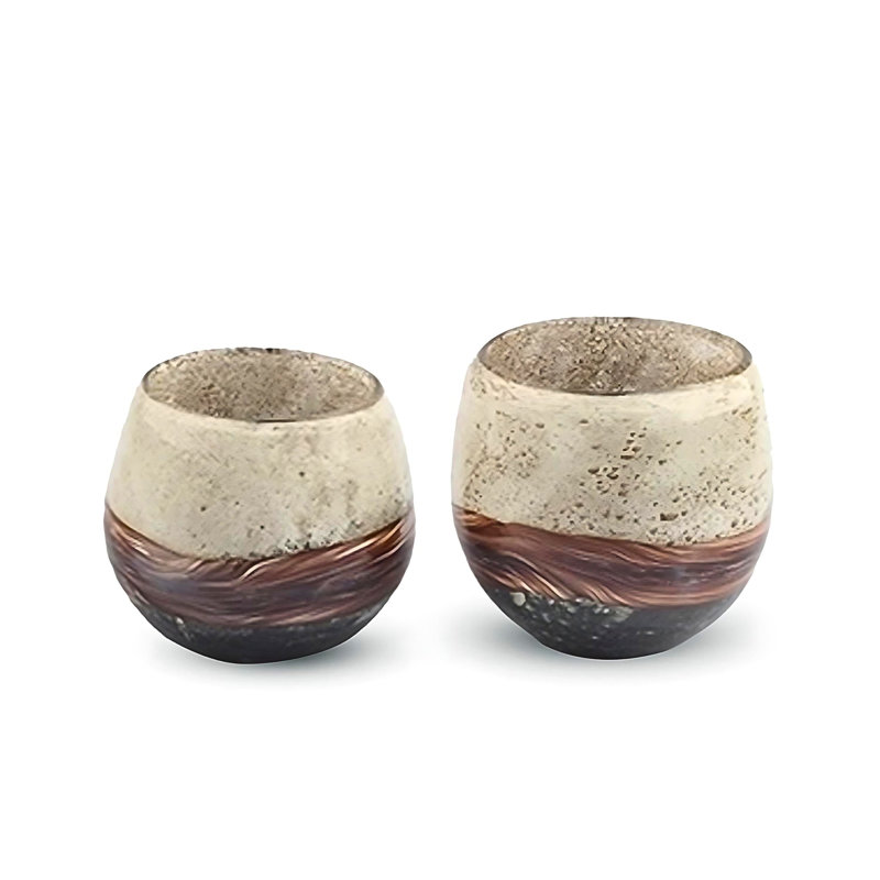 Ensemble de 2 bols en verre soufflés à la main
