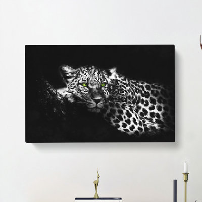 Leopard With Green Eyes High - Wrapped Canvas