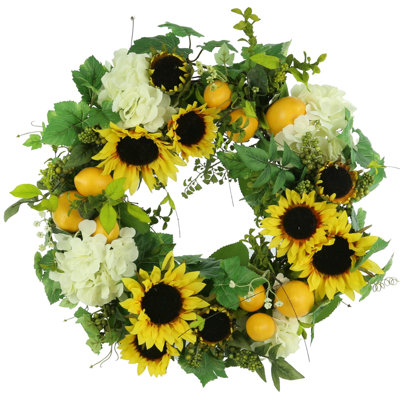 Handcrafted Faux Sunflower 24'' Wreath