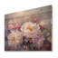 Rose et blanc, pivoines, charme I - pivoines, art mural sur bois de pin naturel-1503982161