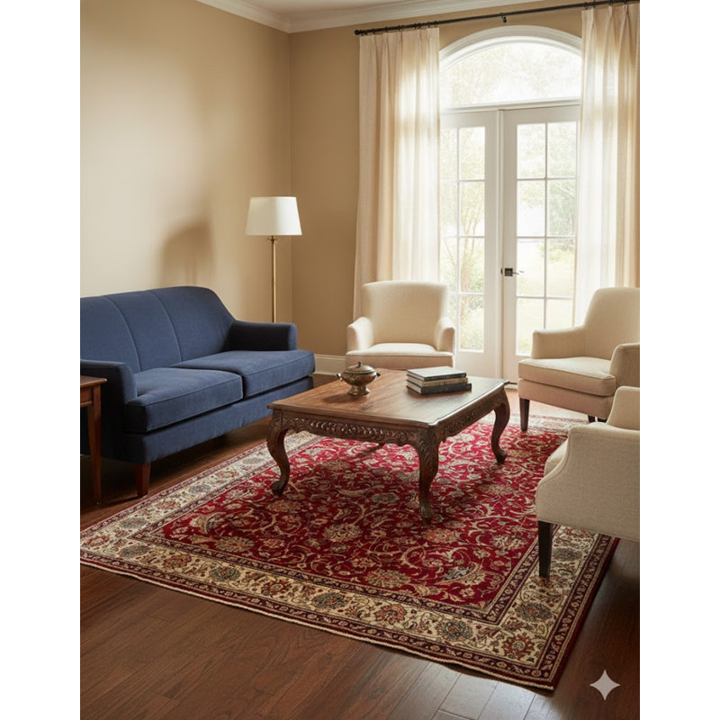 Tapis oriental rouge unique 10X13 One-of-a-Kind