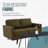 Kernis Modern 2-Seater Loveseat Sofa Upholstered Living Room Couch with Birch Wood Legs, Premium Leather or Mesh Foam Cushions for Home and Living Room-1939972992