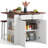 3 Pieces Kitchen Island Set with Storage Cabinet, Drawers, and 2 Stools-378934770