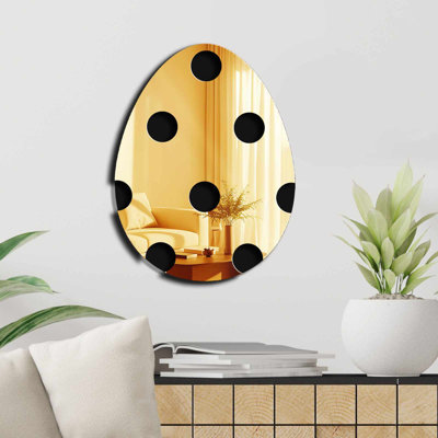 Elegant Decorative Mirror for Easter, Gold Color, 12.9 x 17.3 inches | 100% PLEXIGLASS (Thickness: 0.04 inches) & 100% EVA (Thickness: 0.4 inches) | Double-Sided Bands for Versatile Display | Perfect for Home Decor & Festive Celebrations