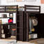 Lit mezzanine double avec tiroirs, bureau et garde-robe-817003557