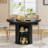 Avenley 55"W Extendable Round Dining Table for 4–6 with Fluted Base & Large Space Storage Cabinet Oval Dinner Kitchen Table for Kitchens, Dining/Living Rooms-64248591
