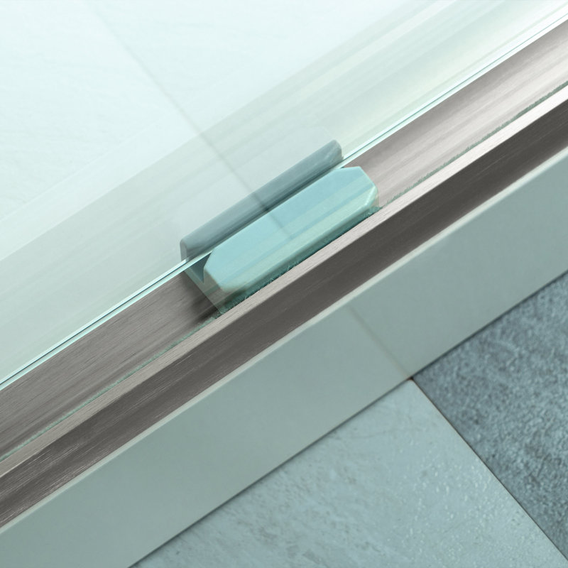 Porte de douche double coulissante WOODBRIDGE de 44 à 48 po de largeur x 72 po de hauteur avec verre trempé transparent de 5/16 po (8 mm)