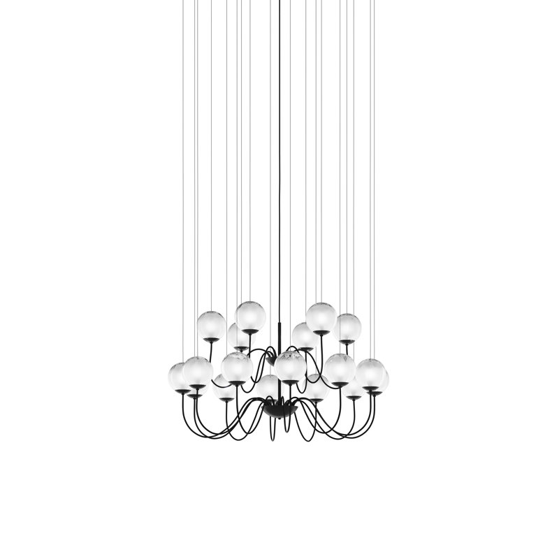Puppet 18 - Light Chandelier, White, Matte Black