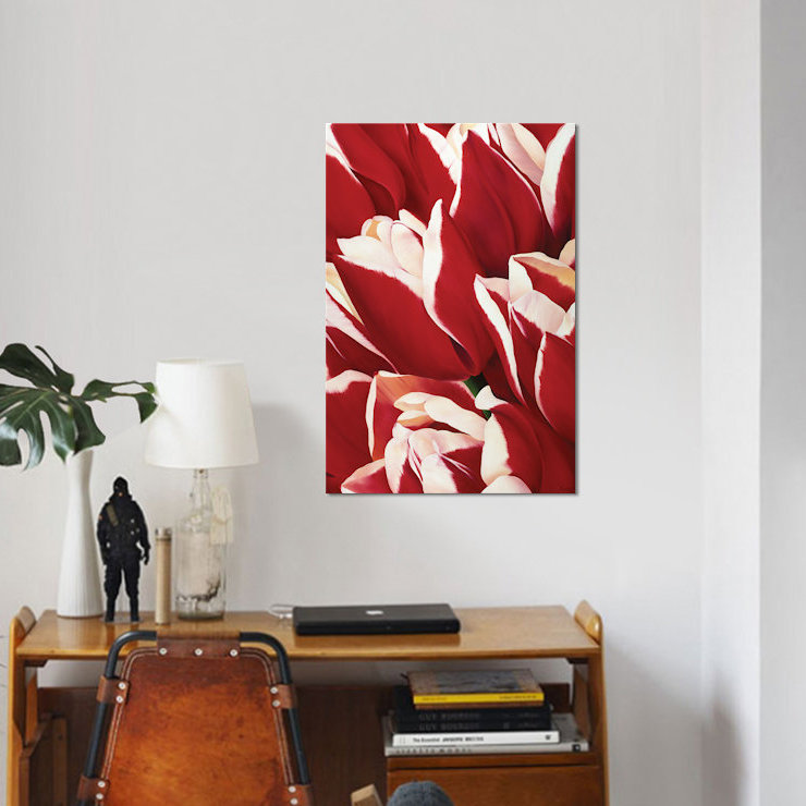 «Red & White II», impression sur toile, H 40 po x l 26 po x P 1,5 po, Toile tendue, Pas de tapis