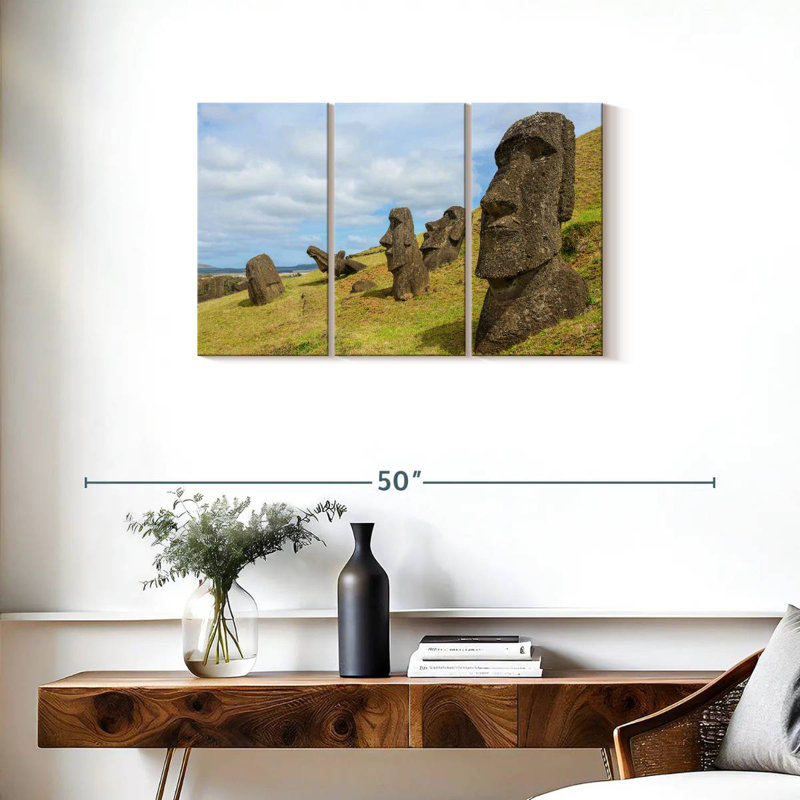 Rorry Moais In Rano Raraku, 20" H x 33" W