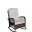 Chaise berçante avec siège spacieux et coussin de dossier épais - Usage extérieur confortable gris