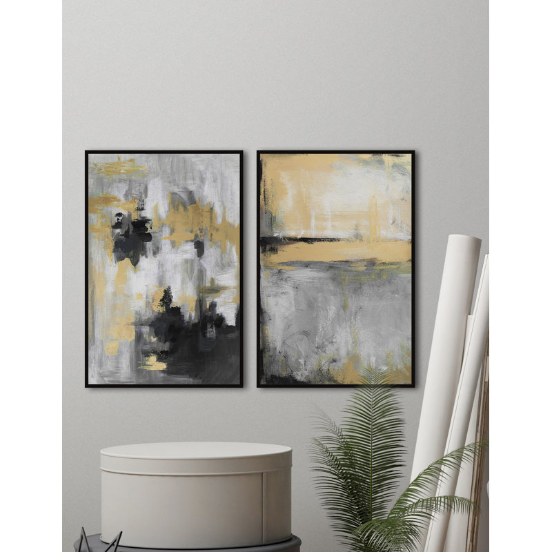 « golden fog », parvez taj, multi-pièces sur toile, H 45 po x l 30 po x P 1,5 po