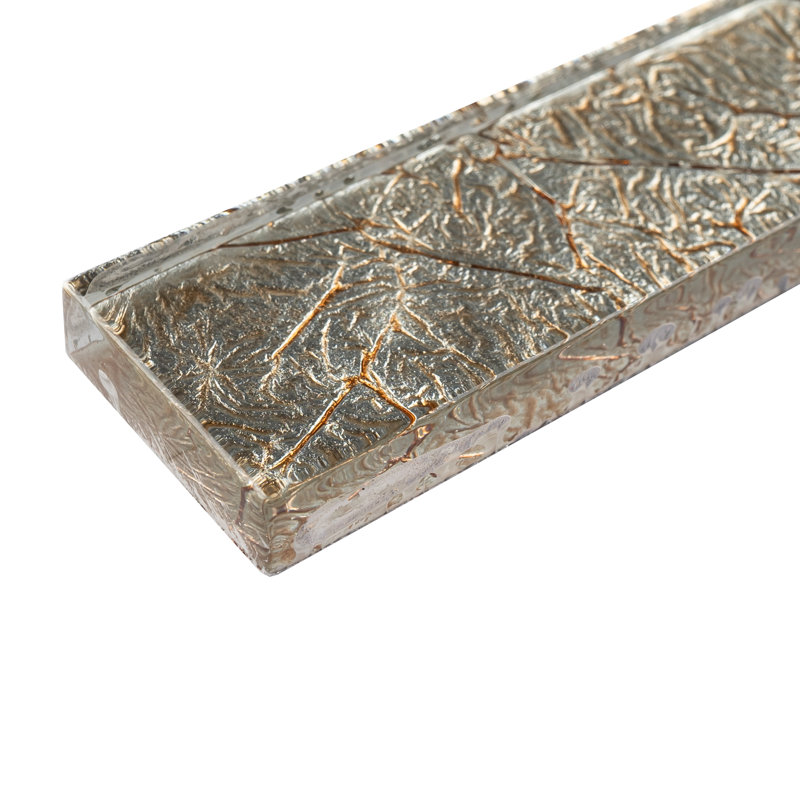 Pencil 12'' x 1'' Glass Border Tile, Gold