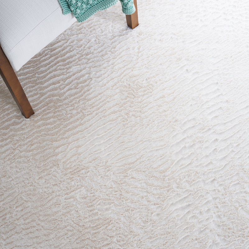 Faux Rabbit Fur Performance Machine Washable Solid Color Rug, Rectangle 5' x 7'