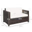 130cm Wide Rectangle Wicker Loveseat with Cushions