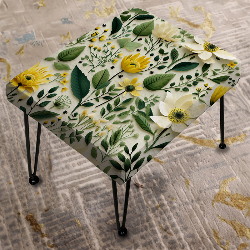 Meadow Greenery Botanical Green - Botanical Rectangle Ottoman