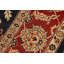 Laine de style oriental noir / bourgogne noué à la main 8 pi 9 po x 11 pi 2 po Dorn