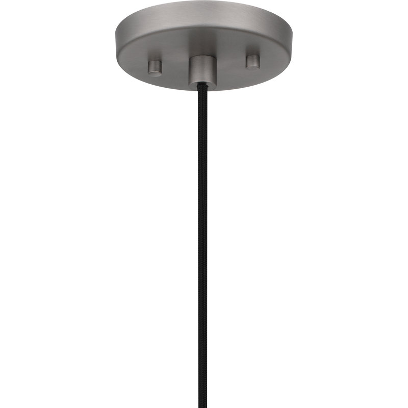 Luminaire suspendu cylindrique en nickel antique à 1 lumière Gerri