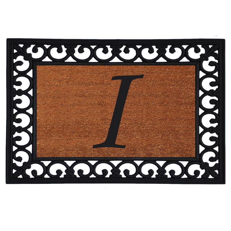 Tapis pour porte d'extérieur monogramme 25 po x 19 po Tanda, I