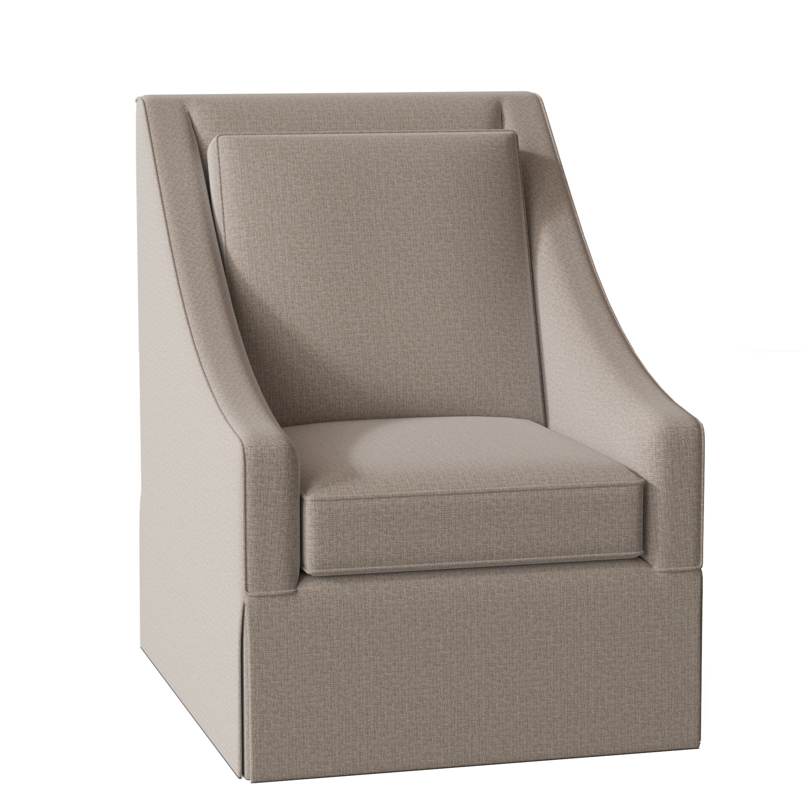 Teagan Upholstered Swivel Armchair, Beige Performance Fabric; 0851-73
