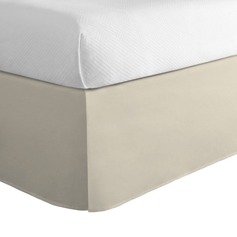 Jupe de lit de base de 14 po en coton riche, Très grand californien, Ivoire