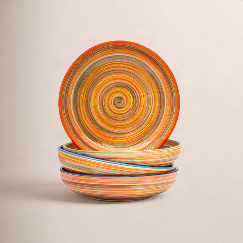 Ensemble de bols à pâtes Raia, Orange multicolore