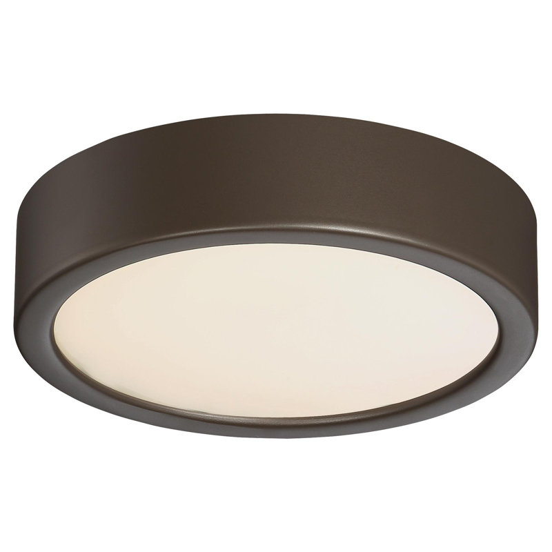 Hilmar Glass LED Flush Mount, 2.25" H x 6" W x 6" D, Copper Bronze Patina