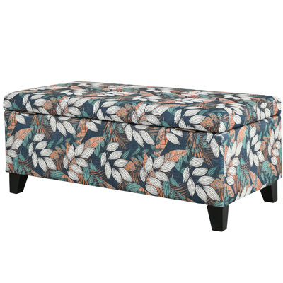 Rangement avec motif floral, 100% matériau, charnières souples, rehaussant le nombre de places assises du salon, poids de 29,12 lb dans un style floral, ouverture à rabat, structure et tissu en bois, utile pour la chambre à coucher