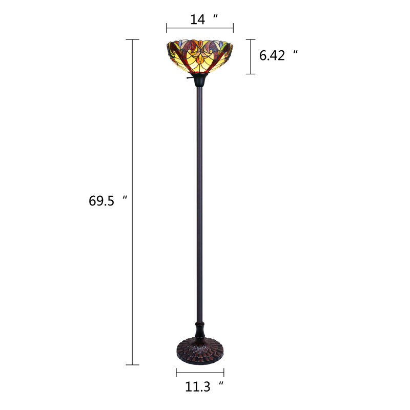 Farnam 69.5'' Black Torchiere Floor Lamp