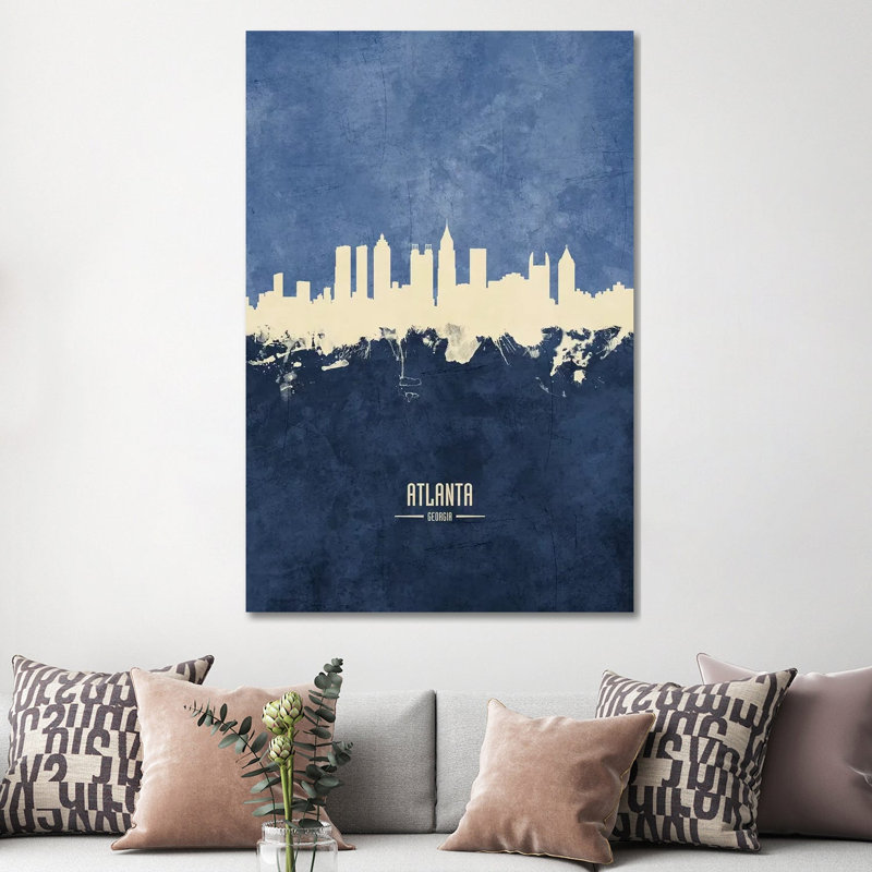 1 Piece Wrapped Canvas Wall Art, 152.5 cm H x 101.5 cm W, Blue/Beige