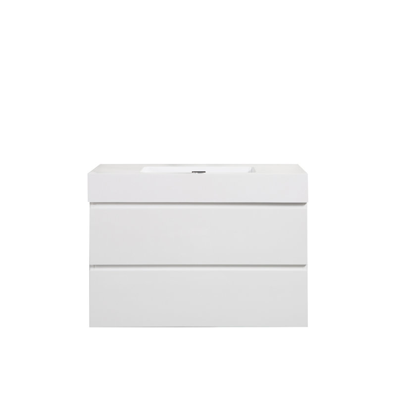 Meuble-lavabo simple 35,8 po avec comptoir, blanc