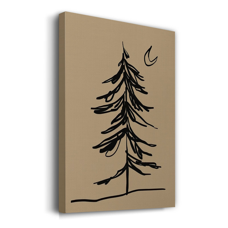 Croquis de sapin d'hiver I - Toile tendue avec châssis, H 18 po x l 12 po x P 1,5 po