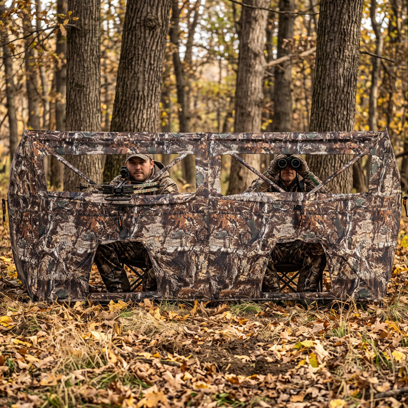 Hunting Blind with Carrying Bag（4 Panel, Mimic Camo）