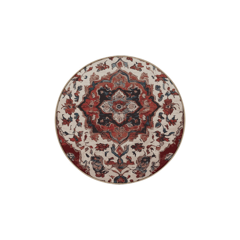 Tapis brun lavable à la machine, Rond 8 pi