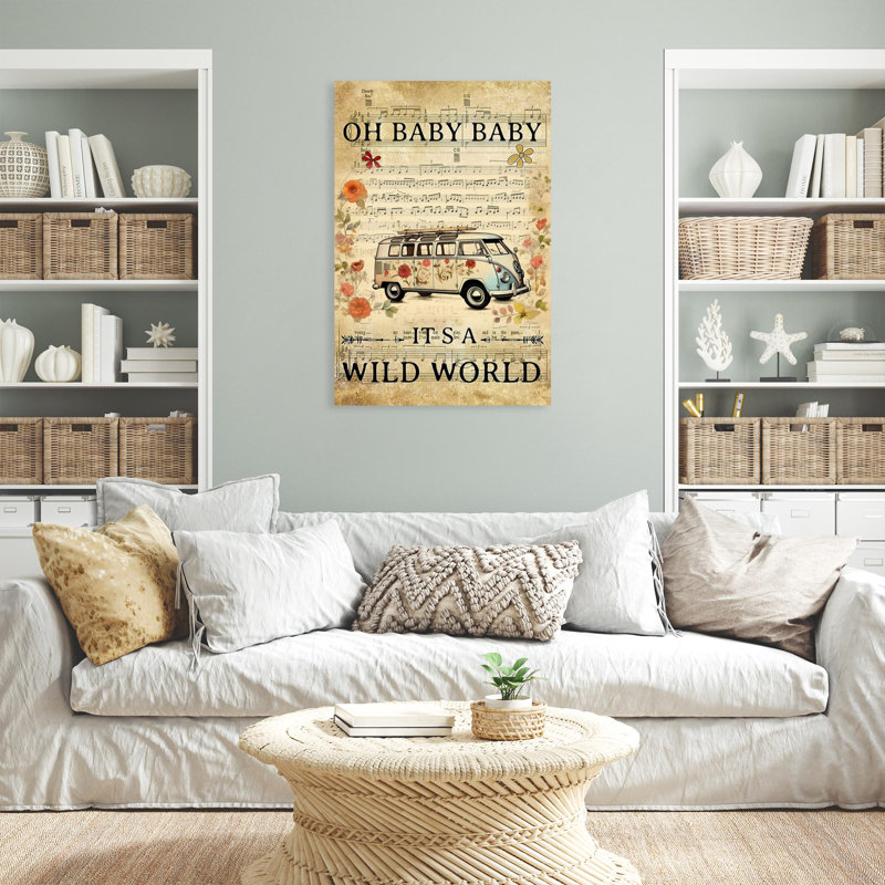 «Oh Baby Baby Its A Wild World Song», reproduction sur toile, H 14 po x l 11 po x P 1,25 po