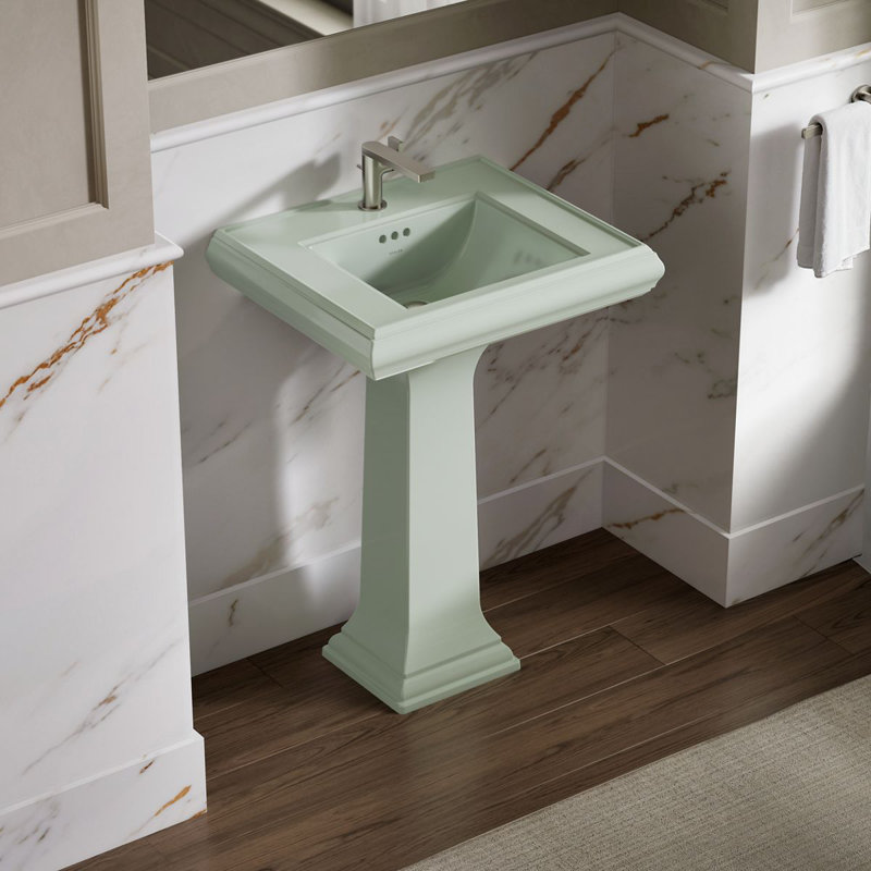 Memoirs Bathroom Sink Pedestal Only, Aspen Green