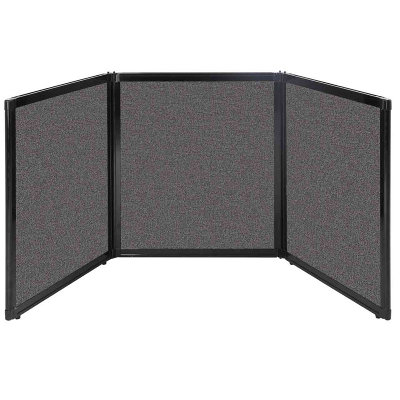 Versare Tabletop Booth Display, Charcoal Grey, 36" x 99"