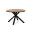Table de salle à manger d'extérieur, plateau en teck et pieds en métal noir