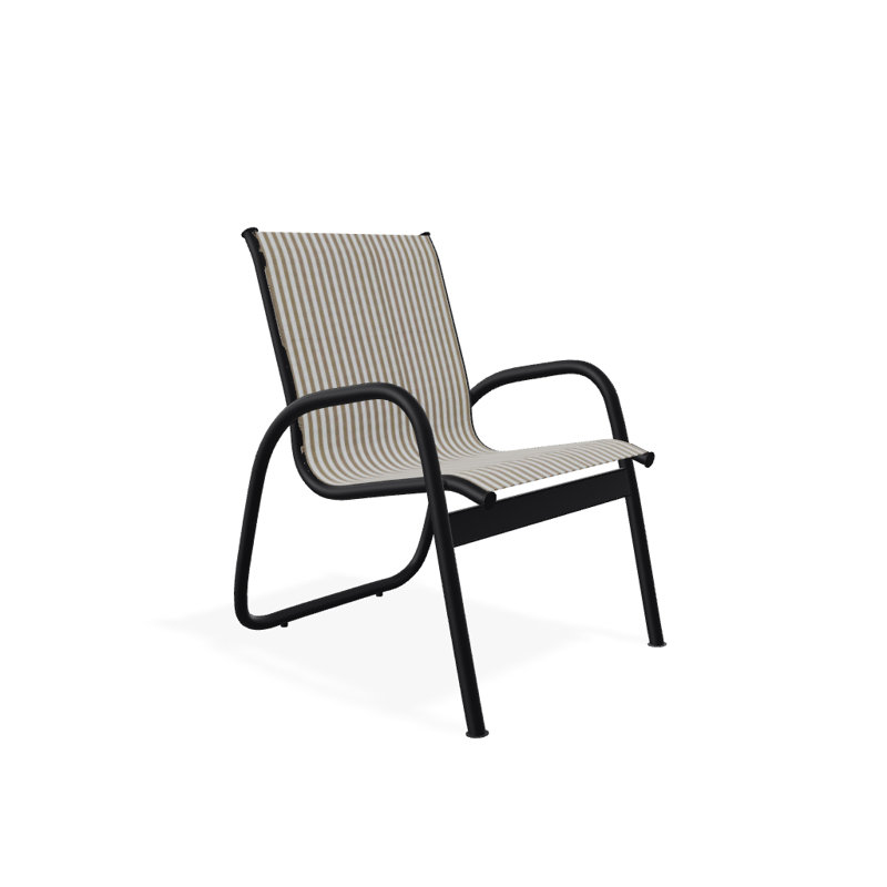 Fauteuil de patio Gardenella, Noir texturé, Brun clair