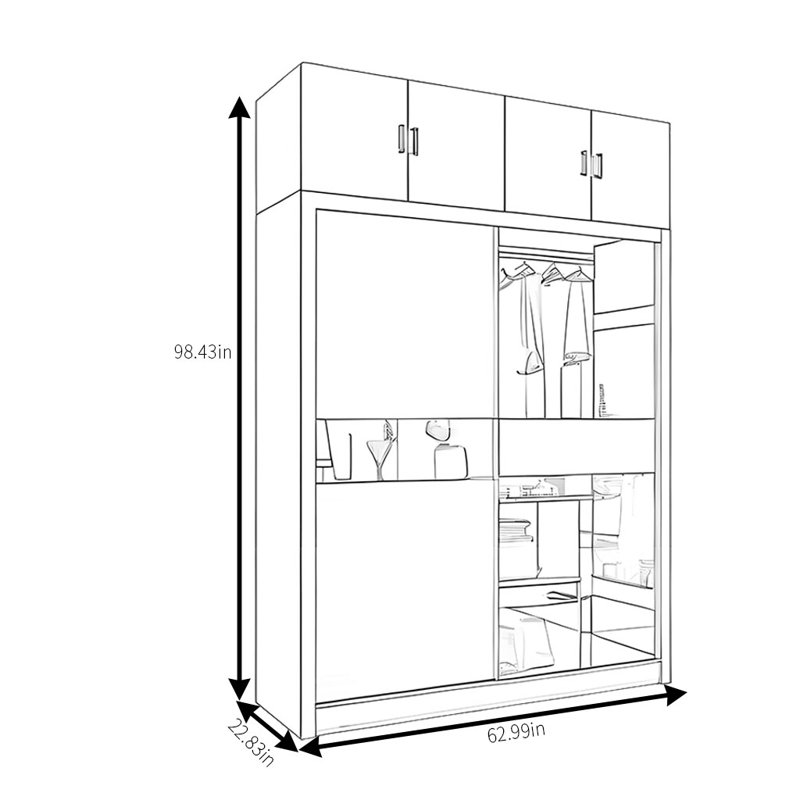 Lathan, 98.43" H x 62.99" W x 22.83" D