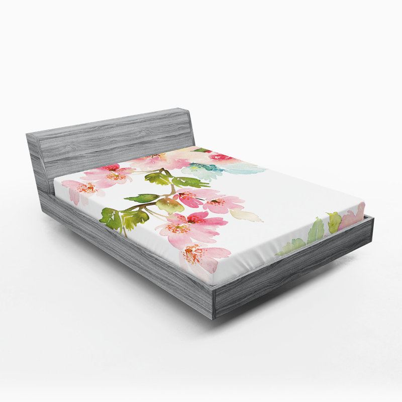 Ensemble de 2 draps-housses Ambesonne, Multicolore / floral 5, Drap-housse grand
