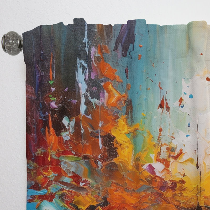 Rideau en velours abstrait Jaquil - 1 panneau, L 52 po x L 84 po
