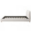 Structure de lit tapissier très grand / très grand - tissu de lin, pieds en bois massif, mobilier de chambre blanc minimaliste-2003172627