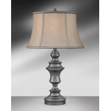 Forza -  28" Gunmetal Touch Switch Table Lamp with USB Ports